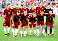 SELECCIÓN DE RUSIA - Temporada 2015-16 - Smolov, Roman Neustädter, Berezoutski, Ignashevich, Dzyuba y Akinfeev; Kokorin, Smolnikov, Shatov, Schennikov y Golovin - INGLATERRA 1 (Dier) RUSIA 1 (Berezoutski) - 11/06/2016 - Eurocopa de Francia 2016, Grupo B - Marsella, Francia, Stade Velodrome