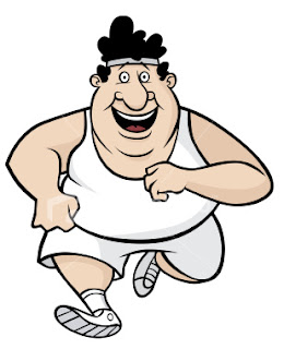 Clip art fat man running