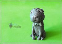 Shar Pei caricaturizado en porcelana fría, tutorial y paso a paso.