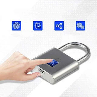 Low power design smart fingerprint padlock keyless indoor anti-theft USB charging extends battery life, complete charging in 2 hours hown - store