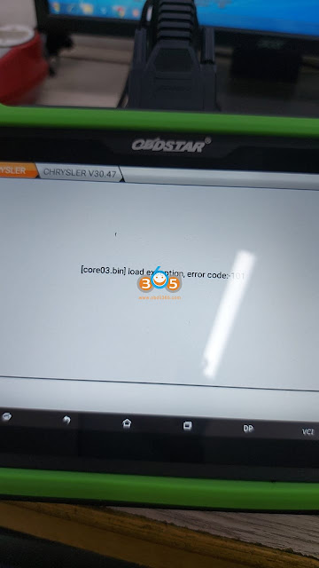 OBDSTAR X300 DP Plus Load exception Error 1