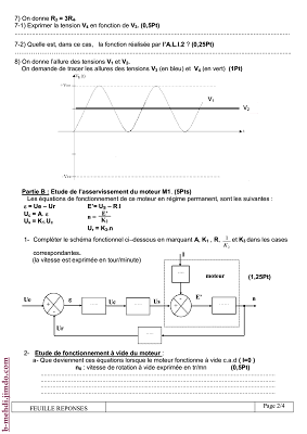 devoir de synthèse 3 technologie 3ème année technique