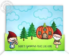 Sunny Studio Stamps: Home Sweet Gnome Pop-up Fall Card using Woodland Borders Die
