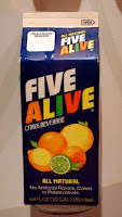 A bottle of Five Alive Juice Drink