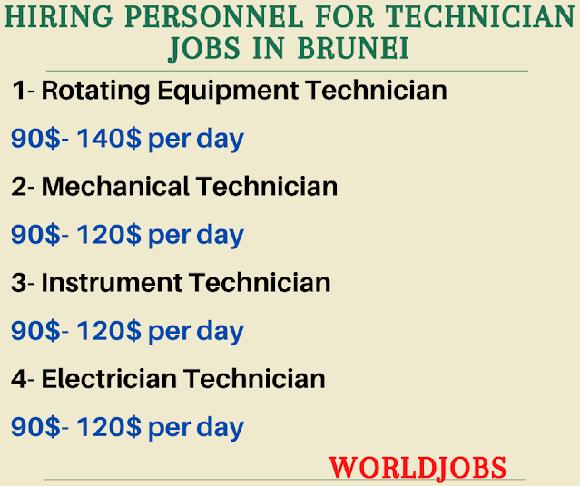 Hiring personnel for Technician jobs in Brunei