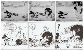 Oswald the lucky rabbit in "Africa Before Dark" and Mickey Mouse in the daily newspaper strips