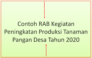 Contoh RAB Kegiatan Peningkatan Produksi Tanaman Pangan Desa Tahun 2020