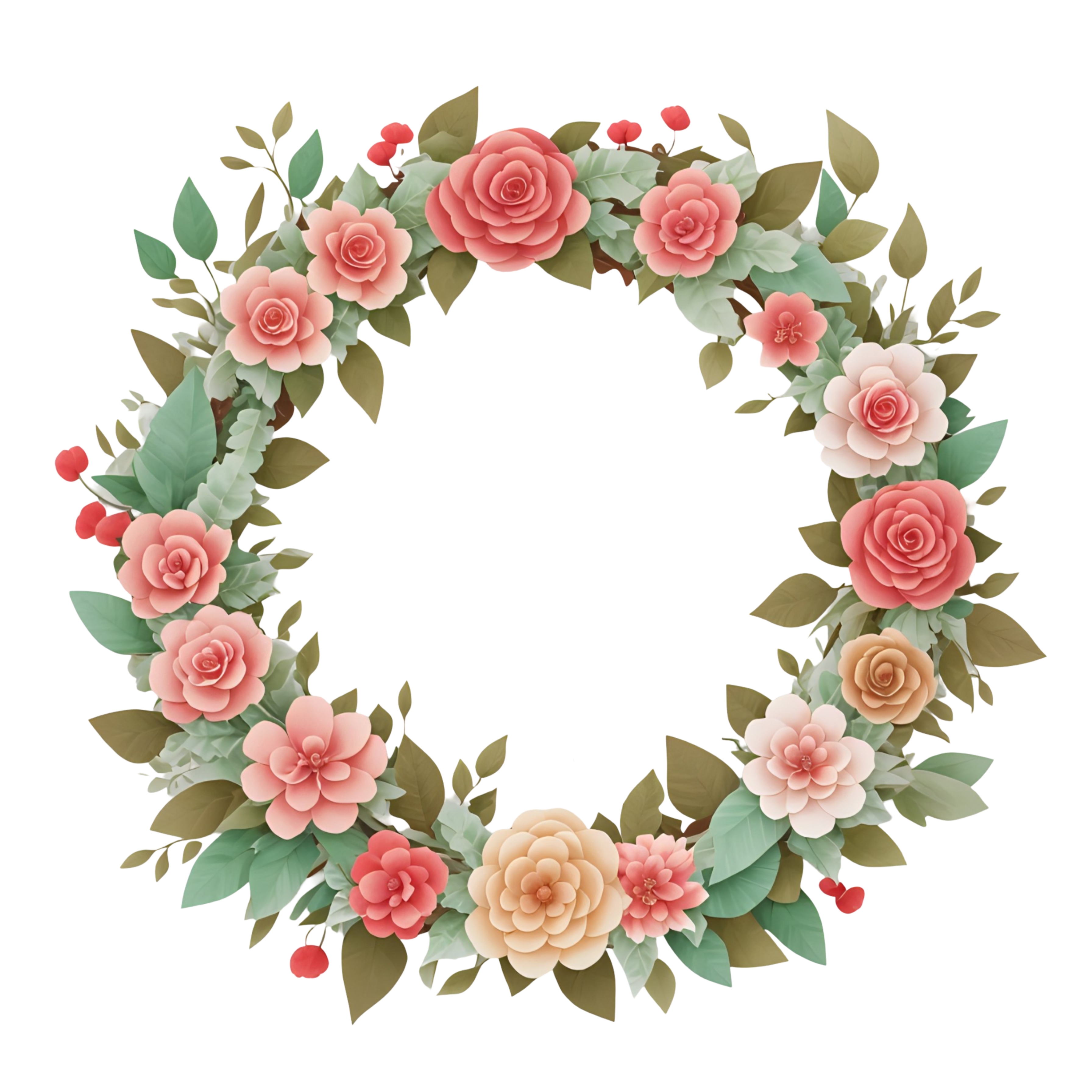 Flower wreath decorative design