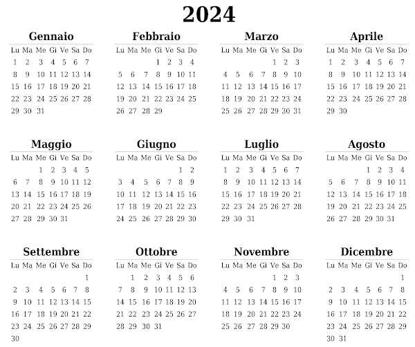 Calendario annuale 2024