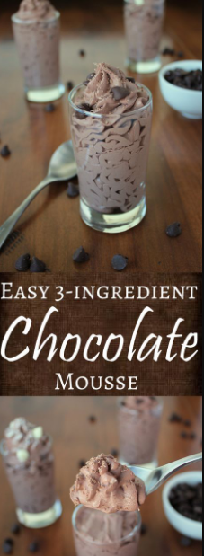 EASY 3 INGREDIENT CHOCOLATE MOUSSE