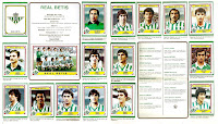 REAL BETIS BALOMPIÉ. Temporada 1983-84. Álbum FUTBOL 84 Liga de 1ª y 2ª División. Editorial Panini. Escudo, ESNAOLA, CARDEÑOSA, PARRA, ORTEGA, ROMO. BARROSO, Equipo, DIEGO, RAMÓN, MELCHOR. CANITO, ALEX, GORDILLO, CASADO, RINCÓN, DIARTE.