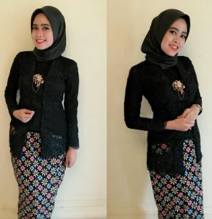 Kebaya Wisuda Syari Muslimah Hitam Model Terbaru 