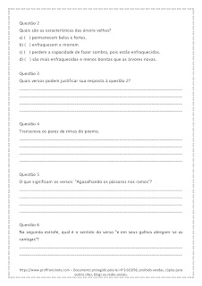 Atividades 1 de Língua Portuguesa Para o 3º ano