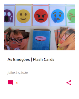 Flash Cards sobre as Emoções, com base no livro "O Novelo de Emoções"