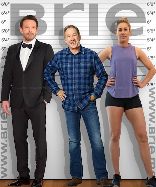 Tim Allen standing with Ben Affleck and April Ross