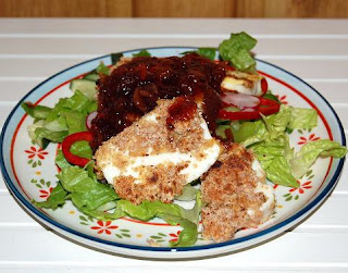 Fried Halloumi with Redcurrant Sauce