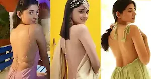 kanika mann in backless dress saree sexy back indian actress