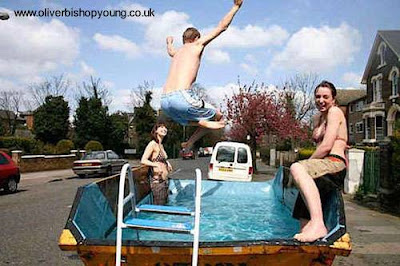 Instalación de piscina volquete