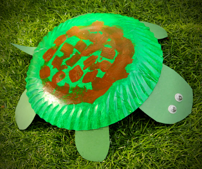 Turtle using paper plate for kids. Paper plate craft ideas for kids.