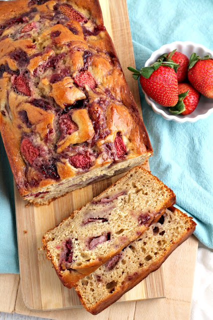 Inspired by the classic flavors of a PB&J, this Strawberry Peanut Butter Banana Bread is sure to quickly become a family favorite.