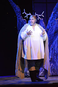 IN REVIEW: baritone RICHARD ZELLER in the title rôle in UNCG Opera Theatre's April 2019 production of Giuseppe Verdi's FALSTAFF [Photograph by Tamara Beliy and Amber Rose Romero, © by UNCG Opera Theatre]