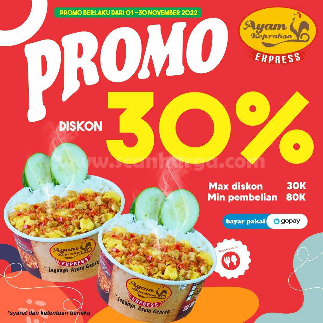 Promo AYAM KEPRABON GOFOOD DISKON hingga 30%