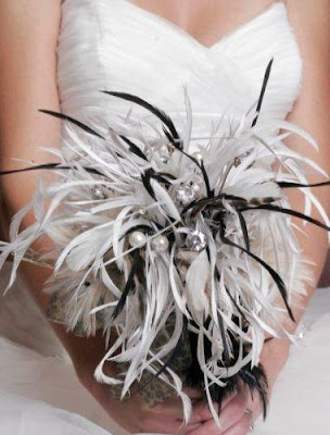 feather wedding bouquets