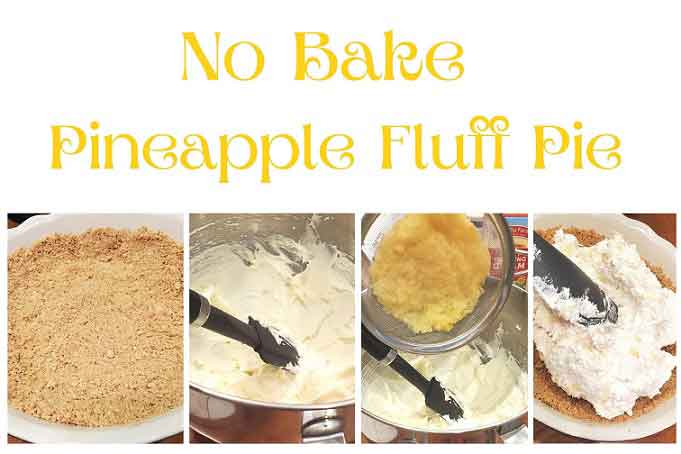 collage on how to make pineapple fluffy pie