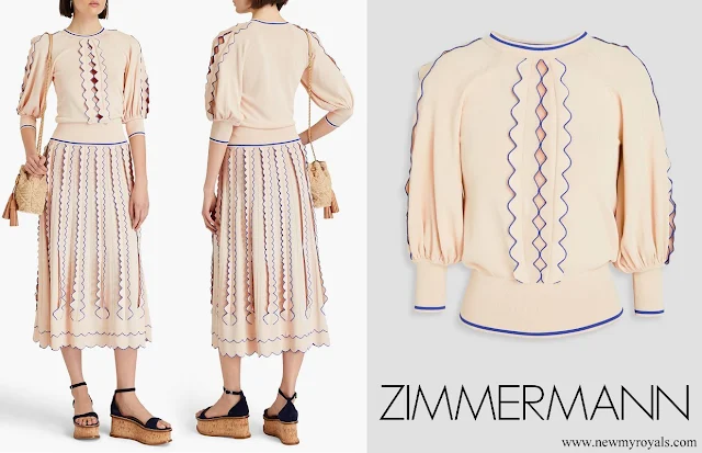 Princess Alexandra wore ZIMMERMANN cutout stretch knit top and midi skirt
