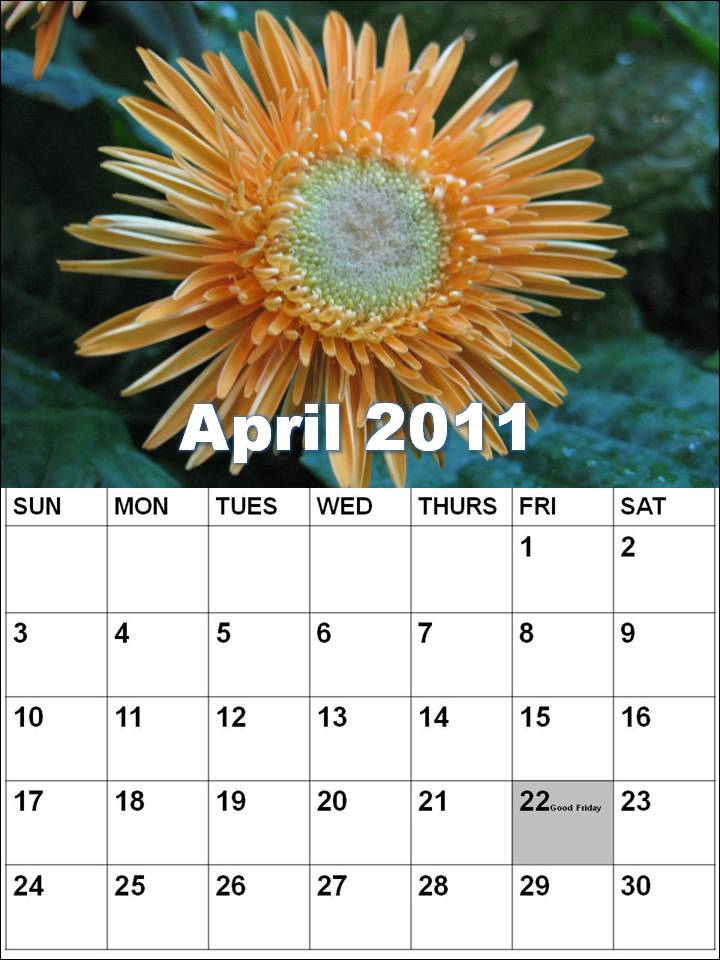 april 2010 calendar with holidays. H4+April+2011+Calendar+