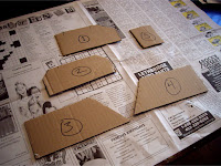 Cardboard templates for bridge abutments