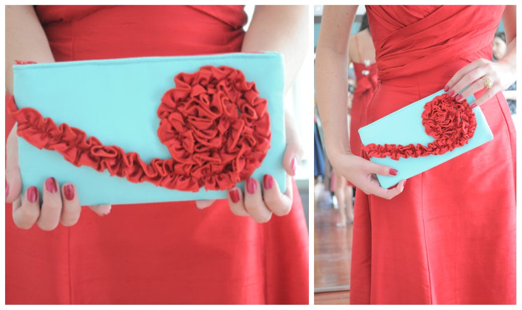 One of my favorite wedding color combinations is cherry red and aqua