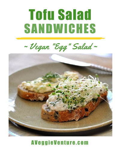 Tofu-Salad Sandwiches ♥ AVeggieVenture.com, a vegan 'egg' salad.