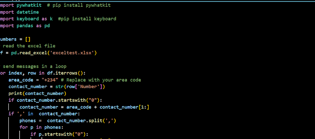 Picture of the code running