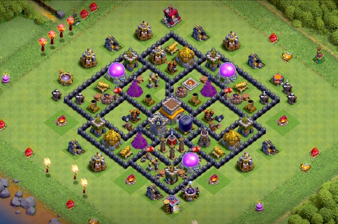 Features of a Town Hall 8 Hybrid Base Design, Town Hall 8 Hybrid base with COPY LINK TH8 2023,