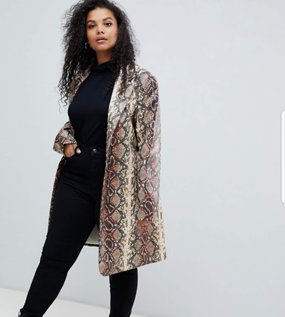 UNIQUE21 Hero Plus oversized coat in snake print €31.99