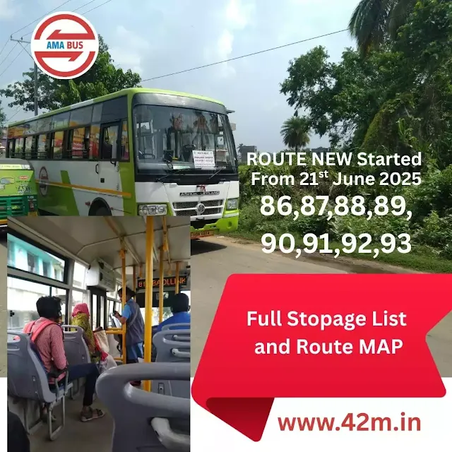 Complete Route Map of Newly Routes of AMA BUS from 21st June 2025