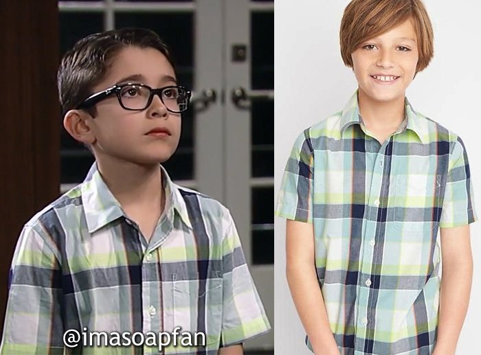 Spencer Cassadine, Nicolas Bechtel, Plaid Short Sleeve Shirt, Gap Kids, General Hospital, GH