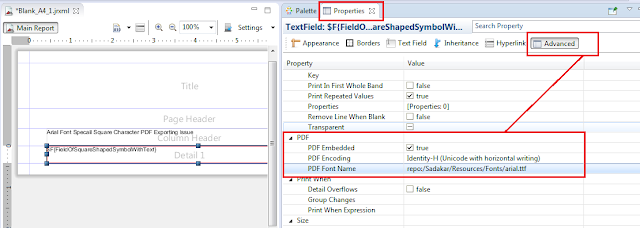 Display special character in jasper report using ireport