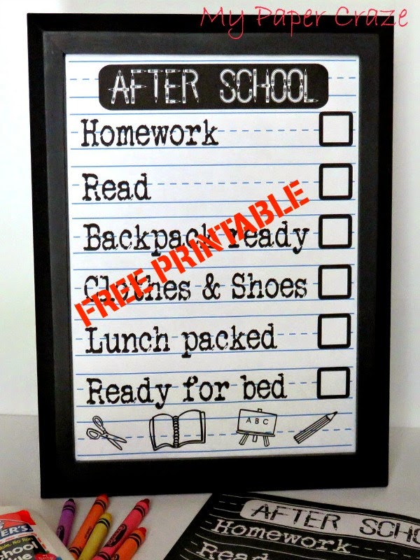 Printable After School Checklist