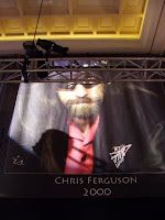 Chris Ferguson's banner, hanging in the Amazon Room at the Rio All-Suite Hotel and Casino