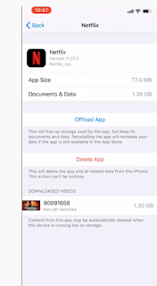 App Size and cache files on iphone