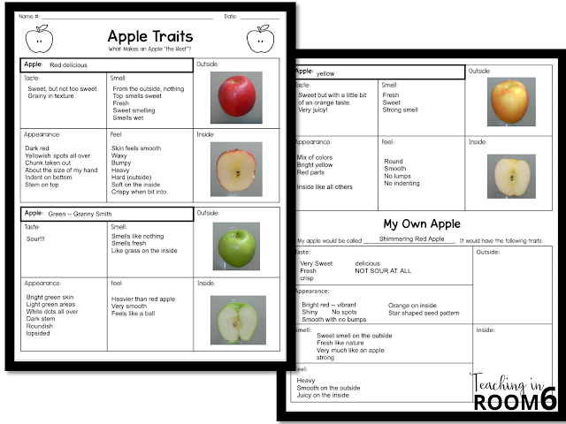 Listing the traits of apples from an apple taste test.