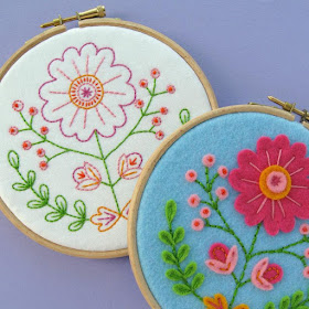 Folk Floral Hoop Art Tutorial & Embroidery Pattern PDF by Laura Lupin Howard