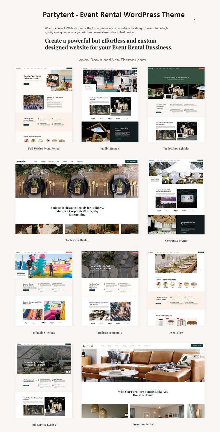 Best Event Rental WordPress Theme