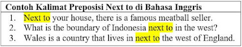 27 Contoh Kalimat Preposisi Next To di Bahasa Inggris dan Pengertiannya