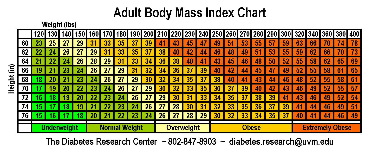 weight loss plan according to bmi