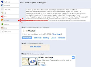 add music to blog