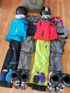 Kids Ski Gear Packing Layout