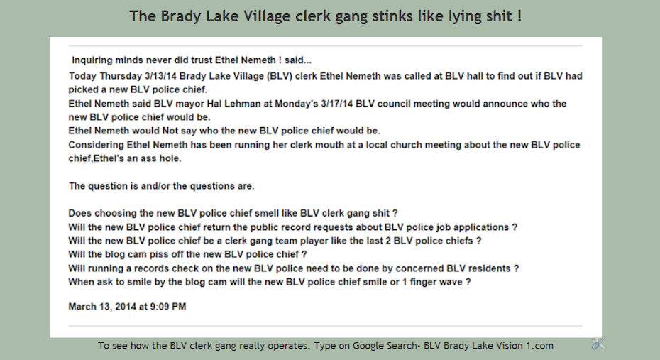 Here's how things are done in BLV aka Clerksville.
